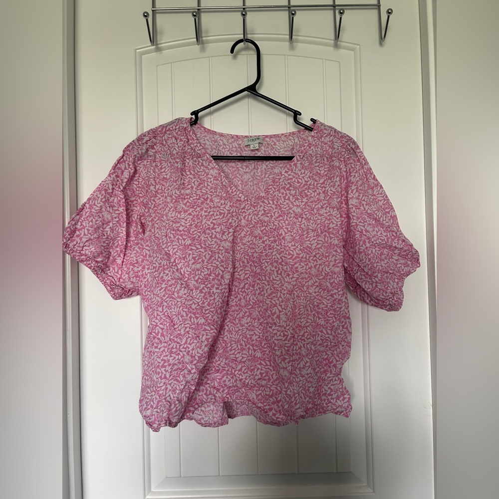 Pink Floral J Crew Women's Top